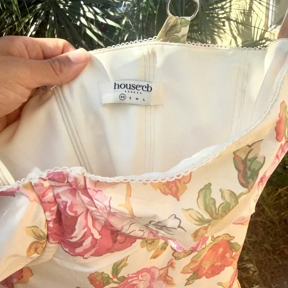 House of CB Floral Dress in Pink and Cream - Picture 6 of 6